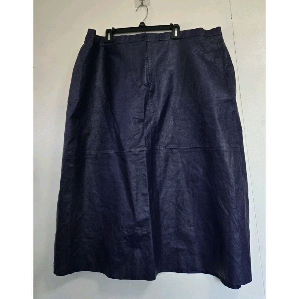 Vintage Veranesi Skirt Womens Size 28W Blue Suede Leather Y2K Event Witchy